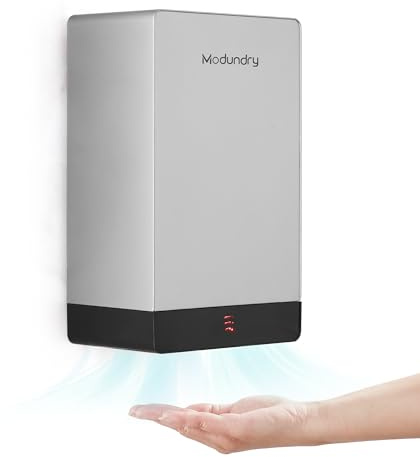 Modundry Automatic Hand Dryer, High Speed Hand Dryer 7s Fast Dry, Commercial Electric Hand Dryers for Office, Bathroom and Toilet 1000W, Sliver