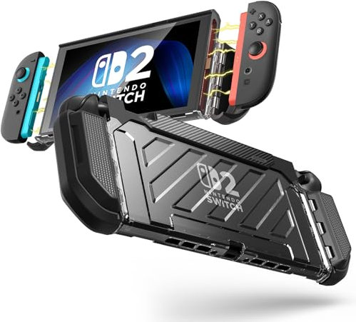 SUPCASE Cover per Nintendo Switch 2 2025 - [Protezione di Livello Militare] [Controller Joy-Con Magnetici Compatibili] Ricaricabile nella Dock - Accessori per Nintendo Switch 2 (Nero)