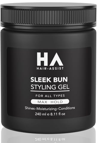 Sleek Bun Gel Haar Gel Damen und Herren 240 ml - Babyhaare fixieren mit Haargel Sleek Zopf Haargel Frauen von Friseuren entwickelt