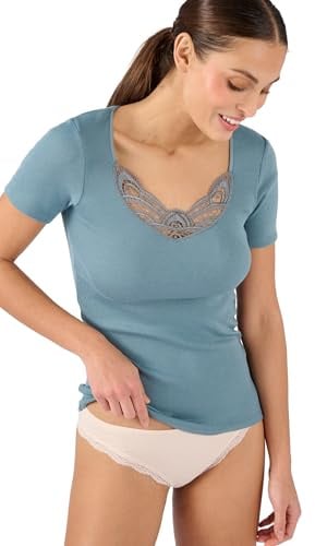 Damart - Thermolactyl Medium Warmth Short Sleeved T-Shirt for Female, V Neck, Medium Warmth 3 (-5°C to 5°C)