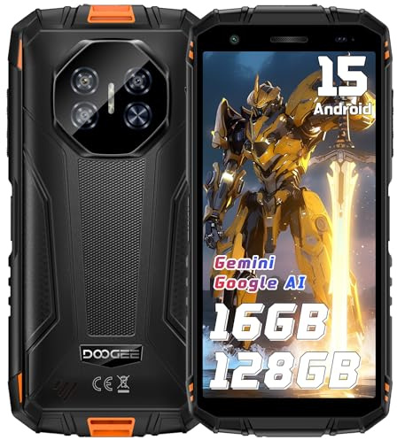 DOOGEE Fire 3 Pro Outdoor Handy Android 15, 16GB+128GB/2TB, 8350mAh Outdoor Smartphone Ohne Vertrag, 5.5 Zoll HD+ Baustellenhandy, 16MP+8MP Kameran, Dual SIM 4G/NFC/IP68/OTG/FACE ID/GPS/Widevine L1