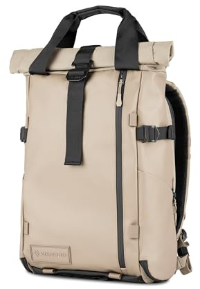 WANDRD PRVKE Backpack: Travel & Camera Bag for Creators, Zip, Pocket, or Rolltop Access – Bag Only or Bundle, Yuma Tan, 31L (Bag Only), Rolltop