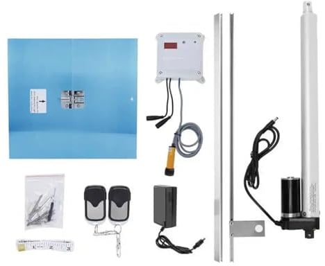 47,5 X 7,5 Cm Aluminium-Hühnerhaus-Türöffner-Set, Automatische Hebe-Timer-Steuerung For Viehzuchtbedarf Einfach Zu Bedienen