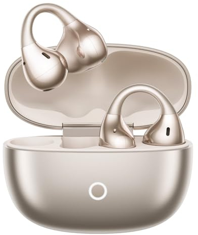 realme Buds Clip Wireless Earbuds, Open-Ear Bluetooth Earphones, 10.8 mm Dynamic Bass Driver, Bluetooth 5.4 with Mics, Up to 36 Hours Playback, IP55 Waterproof, Titanium Gold