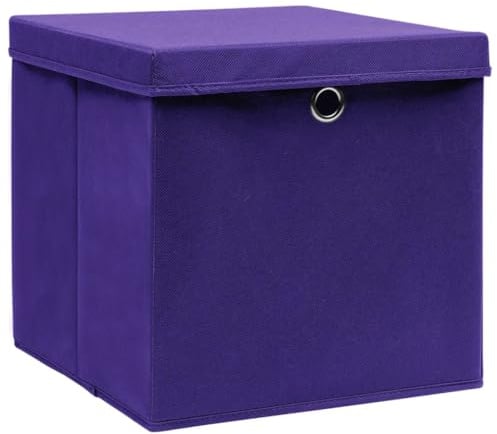 Lumanois Contenitori con Coperchi 4 pz 28x28x28 cm Viola,Casa e Giardino,Immagazzinamento e organizzazione,Contenitori per Oggetti Domestici,2.4kg-325212