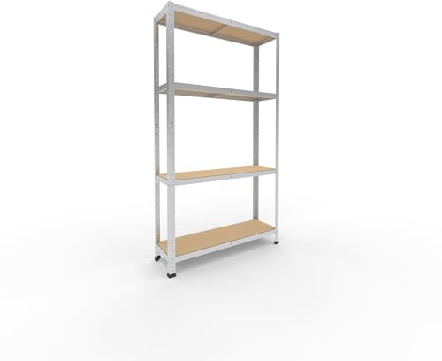 shelfplaza Home 180x100x30cm Schwerlastregal verzinkt mit 4 Böden x 175kg | Kellerregal · Lagerregal · Metallregal · Regale für Kellerraum · Steckregal · Abstellraum Regal