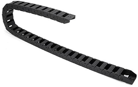 sourcing map R18 10mm x 20mm Black Plastic Cable Wire Carrier Drag Chain 1M Length for CNC