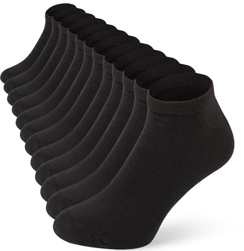 Bonjour 12 Pairs - Trainer Cotton Sports Ankle Socks for Men Women Breathable Durable Athletic Socks Running Socks - UK Size 6-11