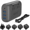Sokoo Voltage Converter Step Down 220V to 110V, International Travel Adapter/Power Converter Use for EU/UK/AU/US/India, More Than 150 Countries. 2 Outlet, 4 Port USB Quick Charger 3.0 Grey