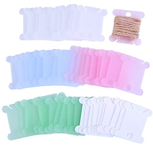 Garnkarten aus Kunststoff, Stickgarn-Spulen, Kreuzstich, DIY, Nähen, Aufbewahrung, zufällige Farben, 100 Stück