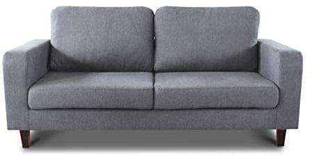 Sofa Kera 3-Sitzer, Couch 3-er, Loungesofa, Couchgarnitur, Sofagarnitur, Holzfüße, Polstersofa mit Federkern (Grau (Cosmic 160))