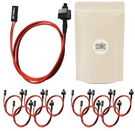Interruptor del Interruptor de la Tarjeta Madre X10 Encendido del Interruptor para PC ATX Mini ATX Micro ATX Interruptor Apagado 50 CM - Marca Francesa Adaptable
