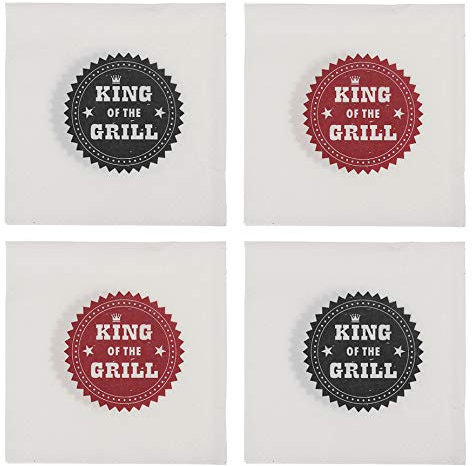 MIK funshopping Papierservietten Servietten-Set 3-lagig Größe 33 x 33 cm (4 Pckg. King of The Grill)