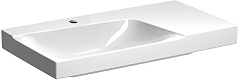 Geberit Xeno 2 Waschtisch, Ablagfläche rechts, mit Hahnloch, ohne Überlauf, 90x48 cm Weiss mit KeraTect, 500533011-500.533.01.1