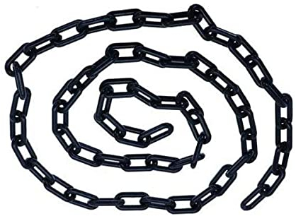 5 m x 6 mm Kunststoffkette Absperrglied Warnsicherheit Parkplatz Kunststoffkette für dekorativen Gartenzaun (schwarz)