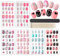 144 Pièces Faux Ongles pour Enfants, FITDON Appuyez sur Pré-collé Faux Ongles Artificiels Tips d'Ongle avec couverture complète pour Filles et Femmes