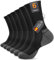 Alaplus Calcetines Hombre Mujer Transpirables Altos Algodon Calcetines Deportivos Antiampollas para Running, Ciclismo, Senderismo, Futbol, Padel, Calcetines Unisex, Negro Gris 35-38