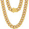 KRKC&CO 14mm Panzerkette, 18K Gold plattiert Cuban Link Chain, Edelstahl Panzerkette Herren Gold Kubanische Gliederkette, Herren Goldketten Hip Hop Kette für Männer Jungen Größe 66cm