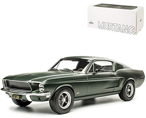 Ford Mustang I 2. Generation Coupe Fastback Satin Matt Grün Metallic 1967-1968 1/12 Norev Modell Auto