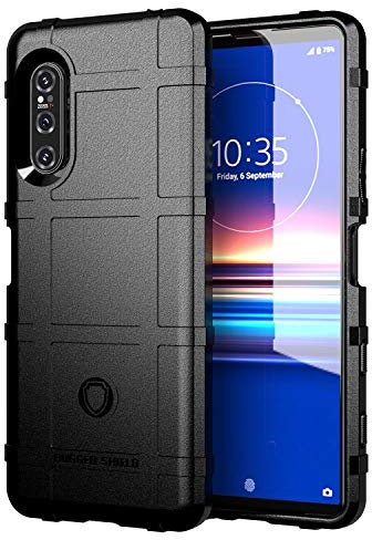 BRAND SET Coque pour Sony Xperia 5 II Phone Cover, Durable TPU Robuste Bumper Étui Antichoc Full Body avec Antidérapant Feel-Slip Étui Protecteur pour Sony Xperia 5 II(Noir)