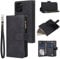 QLTYPRI Case for iPhone 13 Pro Max, Large Capacity Leather Wallet Case 6 Card Holder & 1 Zipper Pocket Kickstand Wrist Strap Magnetic Case for iPhone 13 Pro Max - Black