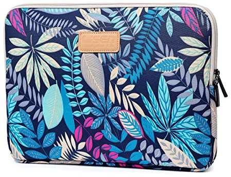 fdsmall Laptoptasche Schutzhülle Wasserdicht Neoprene, Laptop Sleeve Case Laptophülle Notebook Hülle Tasche für Acer/Asus/Dell/Lenovo/HP/Samsung (Blaue Blätter, 14 Zoll)
