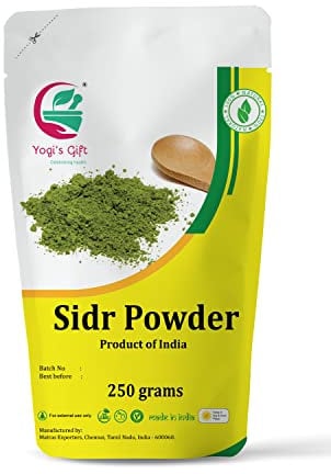 Sidr-Pulver (Ziziphus Jujuba) 250 Gramm | Natürlicher Kräuter-Haarreiniger & Conditioner | Verjüngt die Haarfollikel | Beruhigt und erfrischt die Haut | 100% reines und natürliches | Yogi’s Gift®