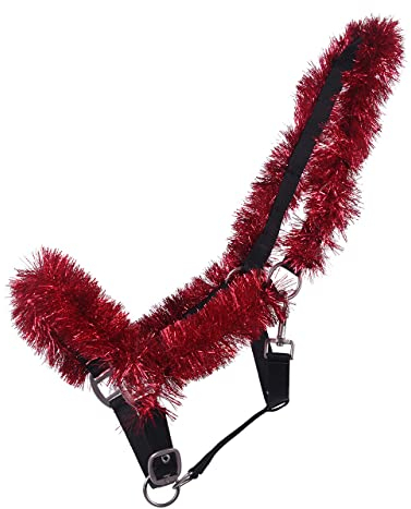 ARBO-INOX Weihnachtshalfter mit festlicher Girlande Weihnachten (Pony, ROT)