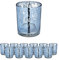 Relaxdays Set 12 Portacandele in Vetro, Porta Lumini dal Design Decorativo per Centrotavola e Bagno, Argentati