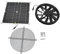 Tomantery Ventilateur solaire étanche à basse température intérieur 25 , 4 cm 100 W Ventilateur de serre solaire 3000 tr/min pour abri de serre , poulailler
