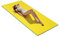 GYMAX Colchoneta Flotante de 220 x 90 cm, Hamaca de Agua de Espuma XPE, Flotador Enrollable con Diseño de Almohada, Soporta hasta 100 kg, para Piscina, Playa, Lago (Amarillo)