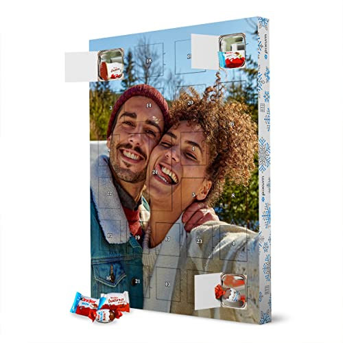 Pixum Adventskalender XXL mit Produkten von kinder® mit eigenem Foto - personalisierbares Geschenk - Dein Bild als Adventskalender - Schokoadventskalender selbst gestalten