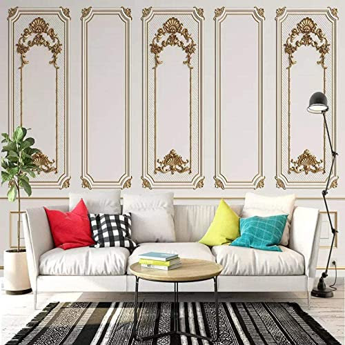 TracyWoll Peintures Murales Papier Peint 3D Style Nordique De Luxe 3D Papier Peint Salon Canapé Tv Mur Chambre Papier Peint Canapé Couloir Fond Mur Décoration De La Maison 400(L) X280(H) Cm