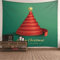 AmDxD Wandtuch 150x130CM, Weihnachtsband Merry Christmas Design Wandteppiche Strandtücher in Polyester für Raumdekoration, Wanddekorationskunst, Grün Rot