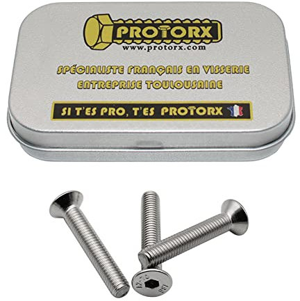 Vis Tete Fraisee M5 x 30mm : Boite 10 Pcs Vis Inox pour Rondelles Metal Ecrou | Vis 6 Pans Tete Cylindrique Fraisee Acier A2 | Vis à Tête Fraisée FHC Anti-Rouille - ISO 10642 | Boite Vis PROTORX