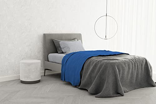 Italian Bed Linen Bettwäsche-Set, 100% Baumwolle, trendig, schick, Einzelbett, Königsblau