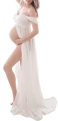 LAEMILIA Robe Grossesse Shooting Photo Robe Maternite Robe Femme Enceinte Eté Grande Taille Tenue Grossesse Photographie Elégante Retro pour Mariage Soirée Cocktails Cérémonie Plage S-XL