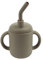 Tiny Dining Baby Sippy Cup with Straw - Silver Sage - BPA Free Silicone Water Tumbler Cup Drinking Bottle for Babies, Toddlers & Kids