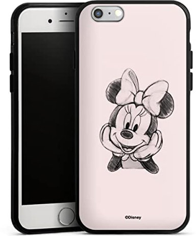 Silikon Hülle kompatibel mit Apple iPhone 6s Case schwarz Handyhülle Minnie Mouse Offizielles Lizenzprodukt Disney