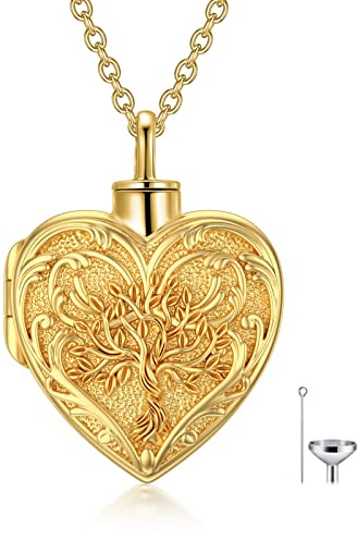 SOULMEET Einäscherungsschmuck für Asche, Sterling Silber Herz Urne Halskette für Asche Frauen Männer, Cherish Erinnerungen Schmuck zu halten jemand nahe zu Ihnen
