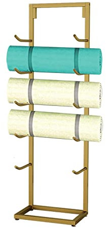 Yogamatte Lagerregal Halter Yoga Mat Holder Yoga-Halterung Gold, Bodenstehendes Schaumstoffrollen-Aufbewahrungsgestell Für Yogamatte/ Yogahandtuch/ Hängender Yogagurt, Für Fitnes Studio & Corner ( Siz