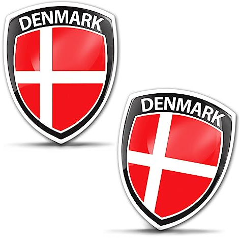 SkinoEu 2 x 3D Gel Aufkleber Dänemark Dänische Flagge Fahne Abzeichen Auto Fahrrad Motorrad Tuning F 98