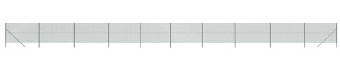 vidaXL Chain Link Fence Green - 1.4x25 m Durable Galvanised Steel with PVC Coating - Ideal for Property Boundary or Animal Enclosure - Complete Kit Included