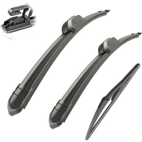 Limpiaparabrisas de coche compatible con Nissan Juke F15 07.2010-2019, limpiaparabrisas trasero delantero de coche, limpiaparabrisas de goma suave, parabrisas automático de 22+14+12 2017 2018 (Col