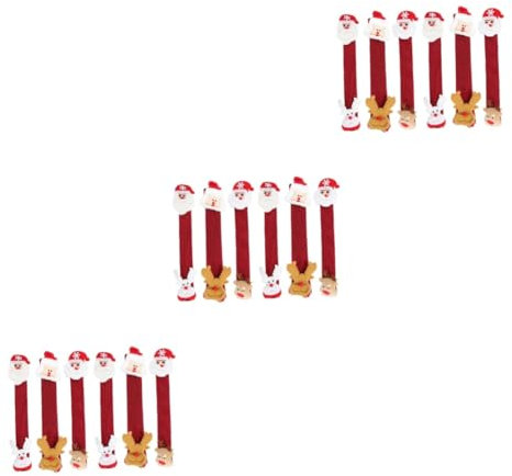 DOITOOL 18pcs Christmas Kitchen Appliance Handle Covers for Refrigerator and Microwave Oven Decorative Protector Gloves Festive Patterns Keeps Handles Clean from Stains and Fingerprints