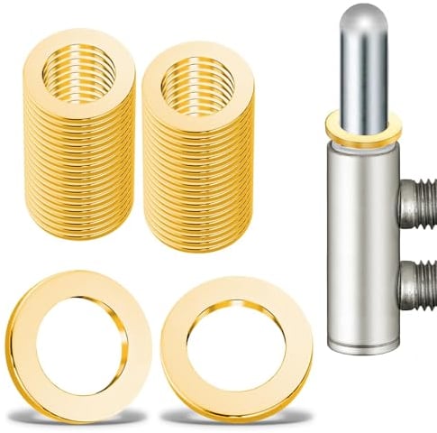 Nenull 40 anillos para puerta de habitación, arandelas, bisagra de puerta, anillos de montaje, sin marcas de abrasión, 10,20 x 15,8 x 1,8 mm, latón macizo