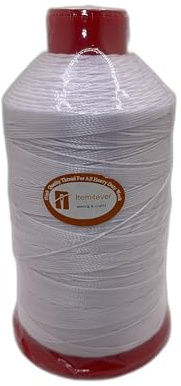 UV-beständiges gebundenes Polyester-Nähgarn für Polstermöbel, Outdoor, Marineblau, 227 g (Tex 90, Weiß)