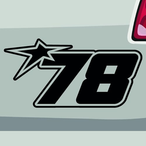 Stickerfreaks Startnummer 78 Aufkleber Race Sticker Decal Zahl Sieben Auto Bike Decal Vinyl Aufkleber Größe: 20x10cm (L) | Farbe: 10-weiß | Race Sticker Kleber Deko Tuning Startnummer