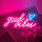 Pink Good Vibes Led Neon Light Sign - USB neon Lights for Wall, Bedroom, Dorm, Kids Room, Wedding Party bar Decoration Bedroom neon Signs for Wall Decoration Gift for Kids, Teens