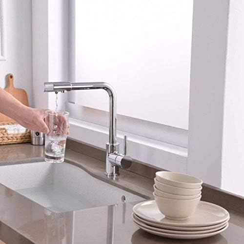 Kitchen Taps Drinking Water Filter Faucet Deck Mounted Mixing Valve Chrome Single Hole Air Purifier 3 Way Water Kitchen Mixer Mixer